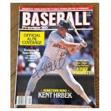 Kent Hrbek Signed 1990 baseball Preview Magazine - Minnesota Twins