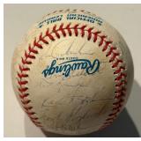 Kirby Puckett and 1992/93 Minnesota Twins Team Signed Baseball - Tapani, Knoblauch, Hrbek, Kelly - 34 Signatures