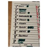 Minnesota Twins vs. Boston Red Sox August 21 , 1998 Lineup Card