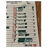 Minnesota Twins vs. Boston Red Sox August 21 , 1998 Lineup Card