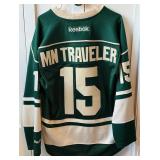Minnesota Wild Reebok Size Medium Hockey Jersey Size 52 Custom "MN TRAVELER" #15