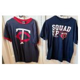 (2) Minnesota Twins Baseball T-Shirts Size Large