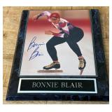Bonnie Blair Signed Photo in Plaque Olympic Champion Speed Skater