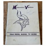 1964 Minnesota Vikings Official Media Guide Signed By Paul Flatley