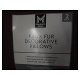 Faux fur decorative pillow set...
