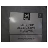 Faux fur decorative pillow set...