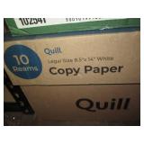 Quill legal size paper 10 reams...