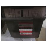 4 Covered File boxes, one is cracke...