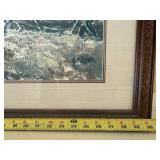 MOLDER Landscape Painting - Framed, Signed, Landscape Farmer Plowing Field with 2 Horses