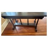 Antique Wood Dining Table with 2 Drawers - 50 in W x 30 in D x 29 in H