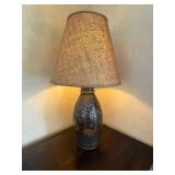 Pottery Table Lamp - Vase-Style Base with Fabric Shade