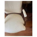 Louis XV Style Carved Wood Armchair - Cream Upholstery