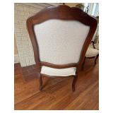 Louis XV Style Carved Wood Armchair - Cream Upholstery