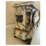 Waterbury Clock Co. Mantel Clock - Marbleized Finish, Brass Bezel