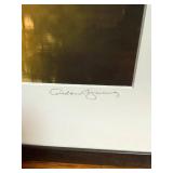 Framed Nature Art Prints - Tree Silhouette at Sunset & Misty Lake Landscape (Pair)