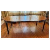 Extendable Oval Dining Table - Dark Wood Finish with Multiple Removable Leaves