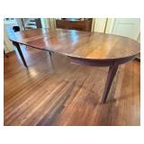 Extendable Oval Dining Table - Dark Wood Finish with Multiple Removable Leaves