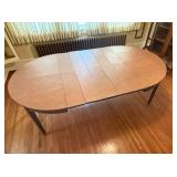 Extendable Oval Dining Table - Dark Wood Finish with Multiple Removable Leaves