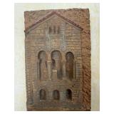 Antique Decor Set: Iron Wall Sconce, Rustic Lantern, Carved Tile Panel, Wooden Plaque