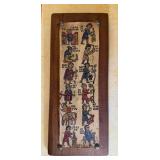 Antique Decor Set: Iron Wall Sconce, Rustic Lantern, Carved Tile Panel, Wooden Plaque