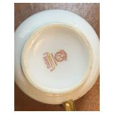 Porcelain Serving Tray, Sugar & Sugar w/ Floral Border & Gold Trim, Porcelain Plate, Two Glass Serving Trays