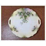 Porcelain Serving Tray, Sugar & Sugar w/ Floral Border & Gold Trim, Porcelain Plate, Two Glass Serving Trays