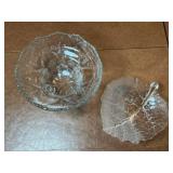 Porcelain Serving Tray, Sugar & Sugar w/ Floral Border & Gold Trim, Porcelain Plate, Two Glass Serving Trays