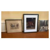 Framed Art Prints - Harbor Scene, City Street, Architecture (3 Pieces)