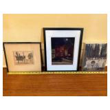 Framed Art Prints - Harbor Scene, City Street, Architecture (3 Pieces)