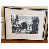 Framed Cityscape Prints - Black & White - Signed ALFON (Lot of 3)