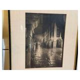 Framed Cityscape Prints - Black & White - Signed ALFON (Lot of 3)