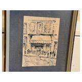 Framed Cityscape Prints - Black & White - Signed ALFON (Lot of 3)