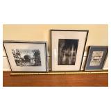 Framed Cityscape Prints - Black & White - Signed ALFON (Lot of 3)