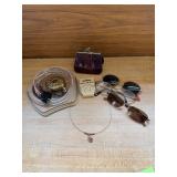 Aarikka Necklace, Sunglasses, Sewing Kit, Compact and Mirror
