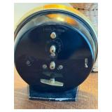 Woven Rattan Table Lamp & Vintage Alarm Clock