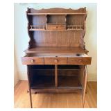 Moosehead 2 Piece Hutch Cabinet - Early American Furniture - 3 Drawers & 2 Doors