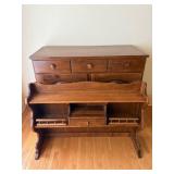 Moosehead 2 Piece Hutch Cabinet - Early American Furniture - 3 Drawers & 2 Doors