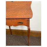 Oak Secretary Desk with Drop-Front Writing Surface & Interior Cubby Storage