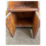 Vintage Solid Wood Cabinet with Heart Cutout - Open Shelf & 2-Door Storage