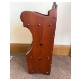 Vintage Solid Wood Cabinet with Heart Cutout - Open Shelf & 2-Door Storage