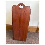 Vintage Solid Wood Cabinet with Heart Cutout - Open Shelf & 2-Door Storage