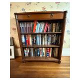 Oak Bookcase with Top Drawer Lion Head Pulls - Vintage 3-Shelf Cabinet *books NOT included