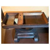 Dark Wood Pedestal Dining Table with Circular Ring Base