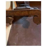 Dark Wood Pedestal Dining Table with Circular Ring Base