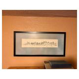 Harbor Village Landscape Print - Framed, Blue-Gray Mat