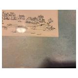 Harbor Village Landscape Print - Framed, Blue-Gray Mat