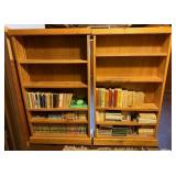 Oak Bookcase Set - 2 Matching Wooden Shelving Units  *books NOT included