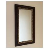 Ornate Wall Mirrors - Diamond-Shaped & Rectangular With Gold Bead Frames (Lot of 2)