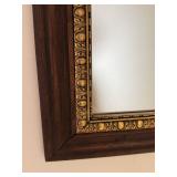 Ornate Wall Mirrors - Diamond-Shaped & Rectangular With Gold Bead Frames (Lot of 2)