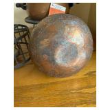 Fondue w/ Lid on Stand - Rustic Metal Vase - Wrought Iron Candle Cage